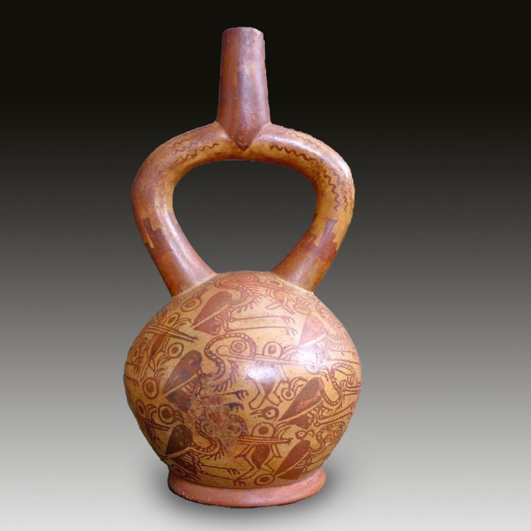 A Moche stirrup-spouted vessel