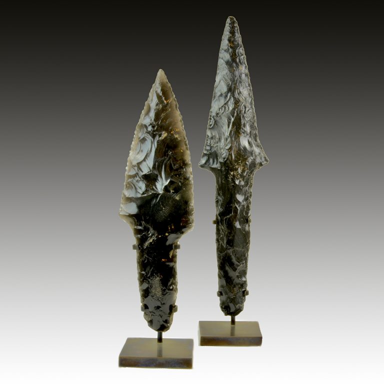 Two obsidian daggers