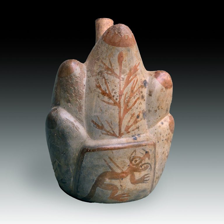 A Moche stirrup spout vessel